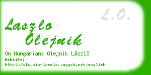 laszlo olejnik business card